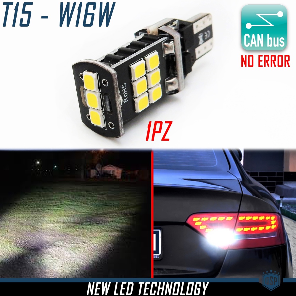 1pc Bulb T15 W16W | 6500K White ICE 100% CANbus  No Error | with GOLDEN Nickel | Plug & Play