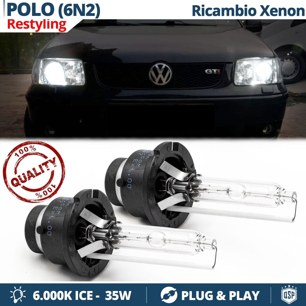 2x D2S Xenon Replacement Bulbs for VOLKSWAGEN POLO (6N2) HID 6.000K White Ice 35W