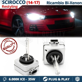 2x Bombillas Bi-Xenon D3S de Repuesto para VOLKSWAGEN SCIROCCO 14-17 Luz 6.000K Blanco Frio Lámpara 35W