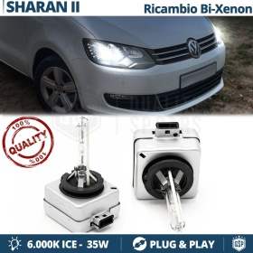 2x Bombillas Bi-Xenon D3S de Repuesto para VOLKSWAGEN SHARAN (7N) Luz 6.000K Blanco Frio Lámpara 35W