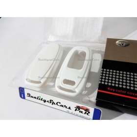 Cover RIGIDA BIANCO Metallizzato, GUSCIO per Chiave Audi A4 (B8), Copertura Protezione Telecomando in ABS Termico