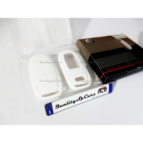 Cover RIGIDA BIANCO Metallizzato, GUSCIO per Chiave Audi A4 (B8), Copertura Protezione Telecomando in ABS Termico