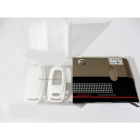 Funda Rígida Llave Mando BLANCO metalizado para Audi A5 (8T\8F) Carcasa Protectora en Abs Térmico