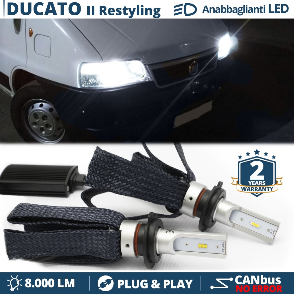 Kit LED H7 para Fiat DUCATO 2 Facelift Luces de Cruce CANbus | 6500K Blanco Frío 8000LM