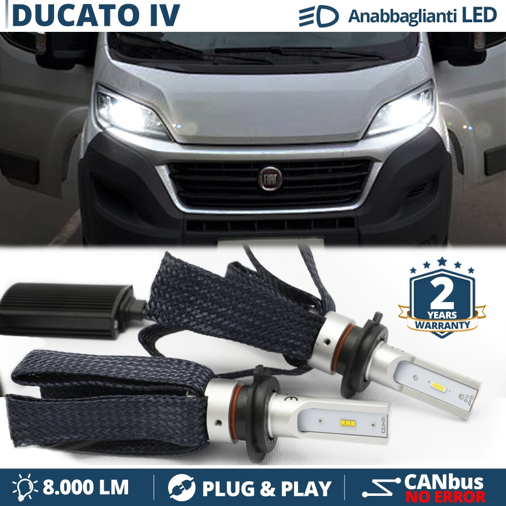 Kit LED H7 para Fiat Ducato 4 Luces de Cruce CANbus | 6500K Blanco Frío 8000LM