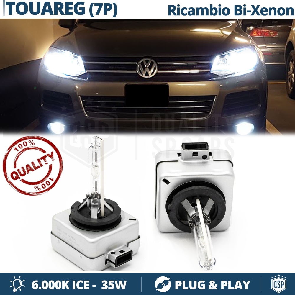 2x Bombillas Bi-Xenon D3S de Repuesto para VOLKSWAGEN TOUAREG 7P CON LUCES DE CURVA Luz 6.000K Blanco Frio Lámpara 35W