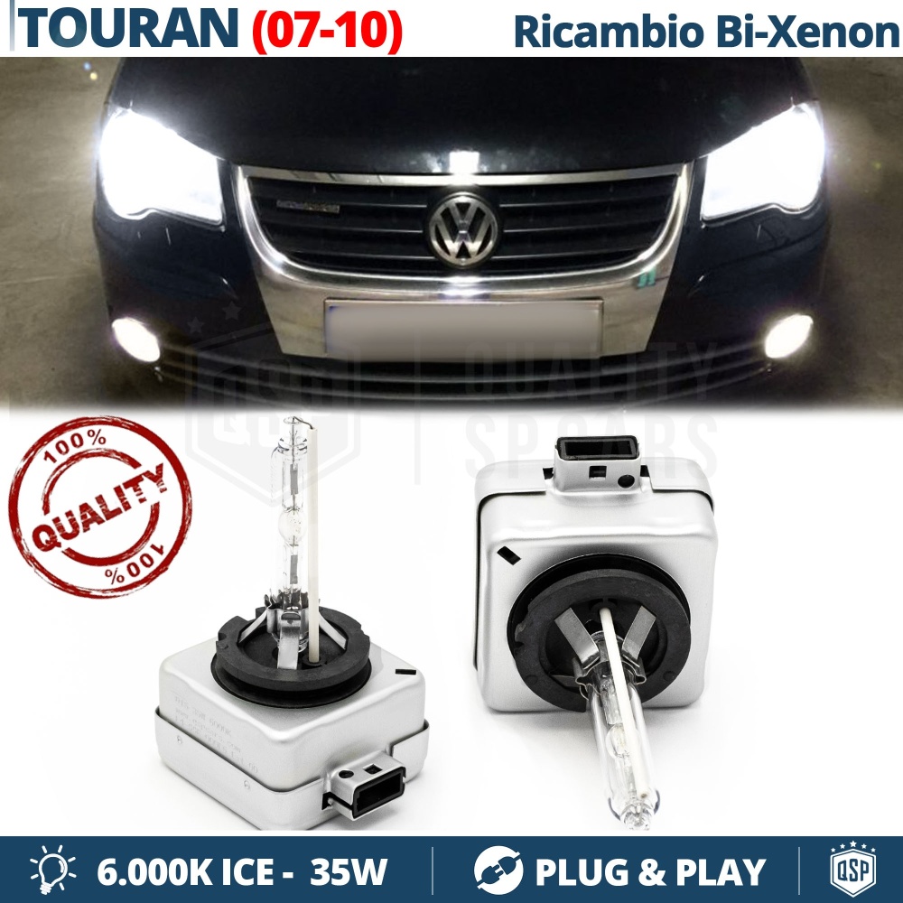 2x Bombillas Bi-Xenon D1S de Repuesto para VOLKSWAGEN TOURAN 1 03-10 Luz 6.000K Blanco Frio Lámpara 35W
