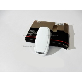 Funda Rígida Llave Mando BLANCO metalizado para Audi A7 (4G8) Carcasa Protectora en Abs Térmico