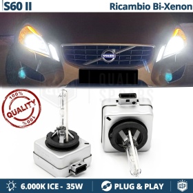 Coppia Lampadine di Ricambio Bi-Xenon D3S per VOLVO S60 II Luci Bianco Ghiaccio 6000K 35W