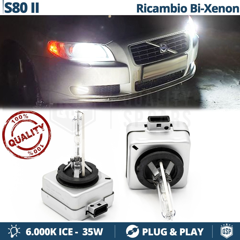 2x Bombillas Bi-Xenon D1S de Repuesto para VOLVO S80 II Luz 6.000K Blanco Frio Lámpara 35W