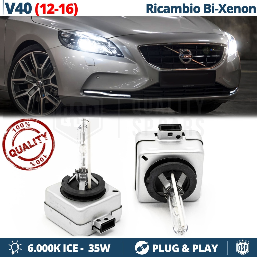 2x D3S Bi-Xenon Replacement Bulbs for VOLVO V40 HID 6.000K White Ice 35W 2x D3S Bi-Xenon Replacement Bulbs for VOLVO V40 HID 6.000K White Ice 35W