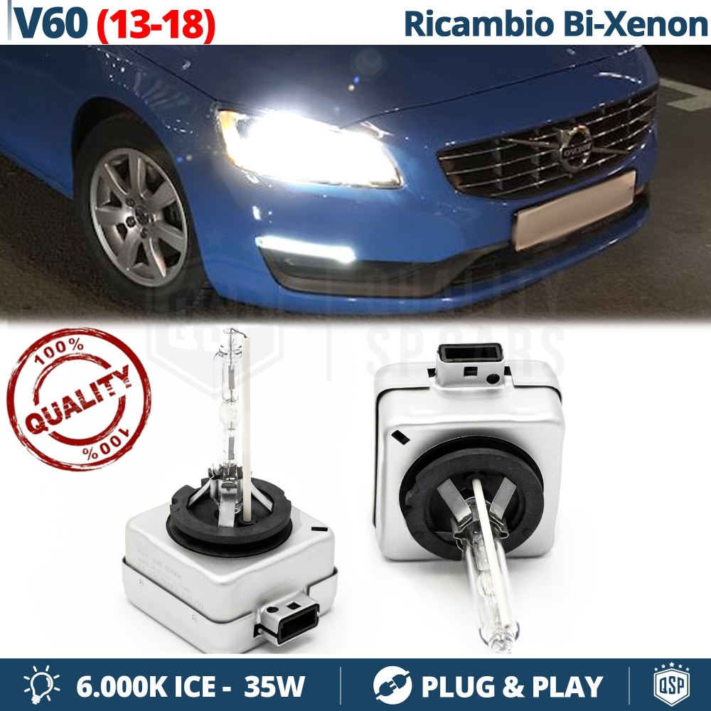 2x Bombillas Bi-Xenon D3S de Repuesto para VOLVO V60 I Luz 6.000K Blanco Frio Lámpara 35W