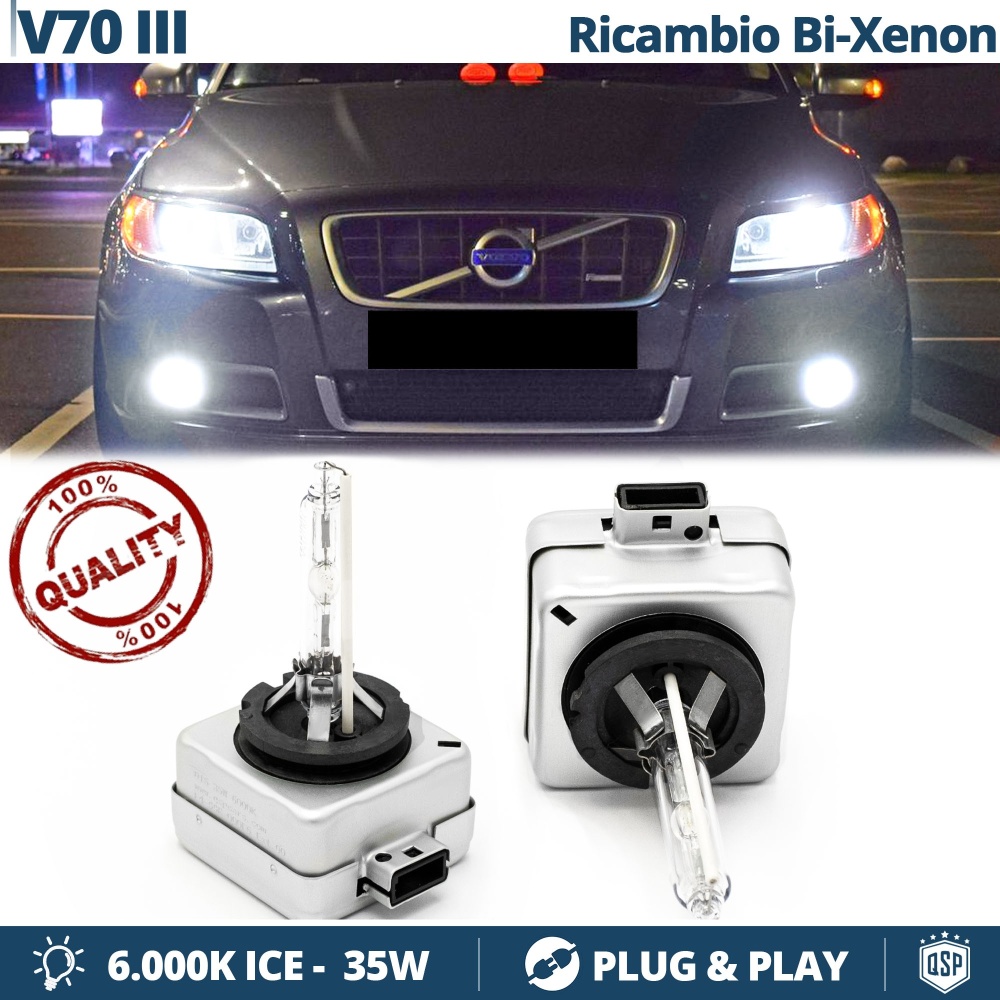 2x D1S Bi-Xenon Replacement Bulbs for VOLVO V70 III HID 6.000K White Ice 35W 2x D1S Bi-Xenon Replacement Bulbs for VOLVO V70 III HID 6.000K White Ice 35W
