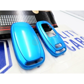 Metallic BLUE Hard Remote Key Cover for Audi A8 (D4/4H) PROTECTOR Shell Case in Thermal Abs
