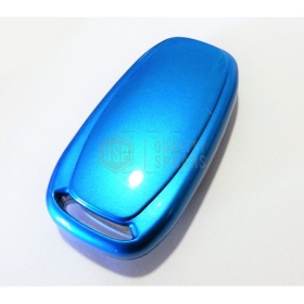 Metallic BLUE Hard Remote Key Cover for Audi A8 (D4/4H) PROTECTOR Shell Case in Thermal Abs