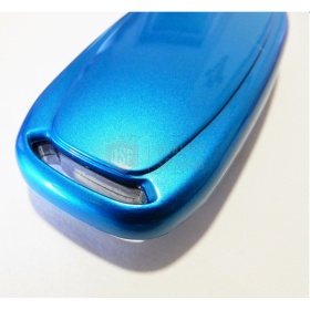 Metallic BLUE Hard Remote Key Cover for Audi A8 (D4/4H) PROTECTOR Shell Case in Thermal Abs