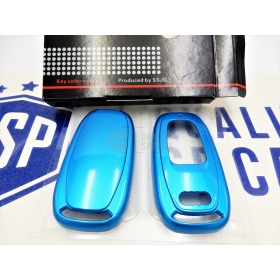 Metallic BLUE Hard Remote Key Cover for Audi A8 (D4/4H) PROTECTOR Shell Case in Thermal Abs
