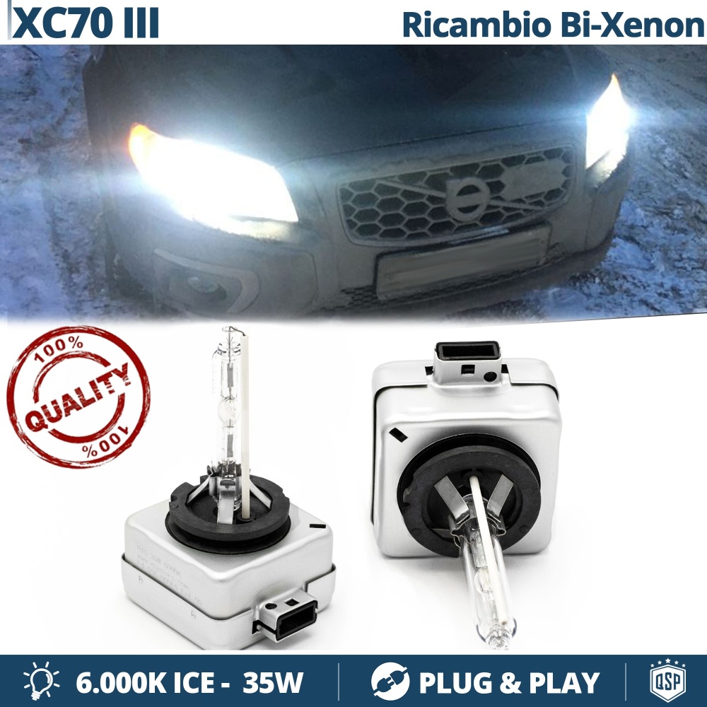 2x Bombillas Bi-Xenon D1S de Repuesto para VOLVO XC70 Luz 6.000K Blanco Frio Lámpara 35W