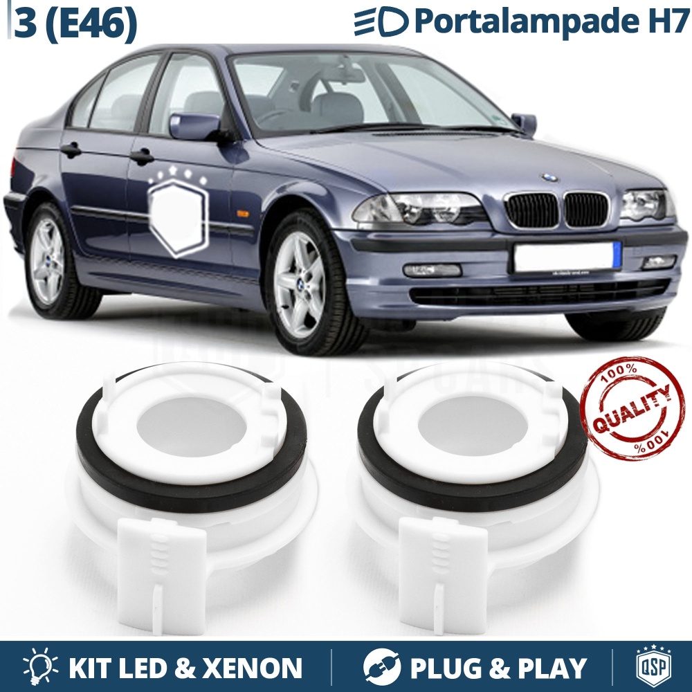 2 ADAPTERS BULBS HOLDER FOR BMW 3 Series E46 LED KIT H7 / xenon INSTALLATION 2 ADAPTERS BULBS HOLDER FOR BMW 3 Series E46 LED KIT H7 / xenon INSTALLATION