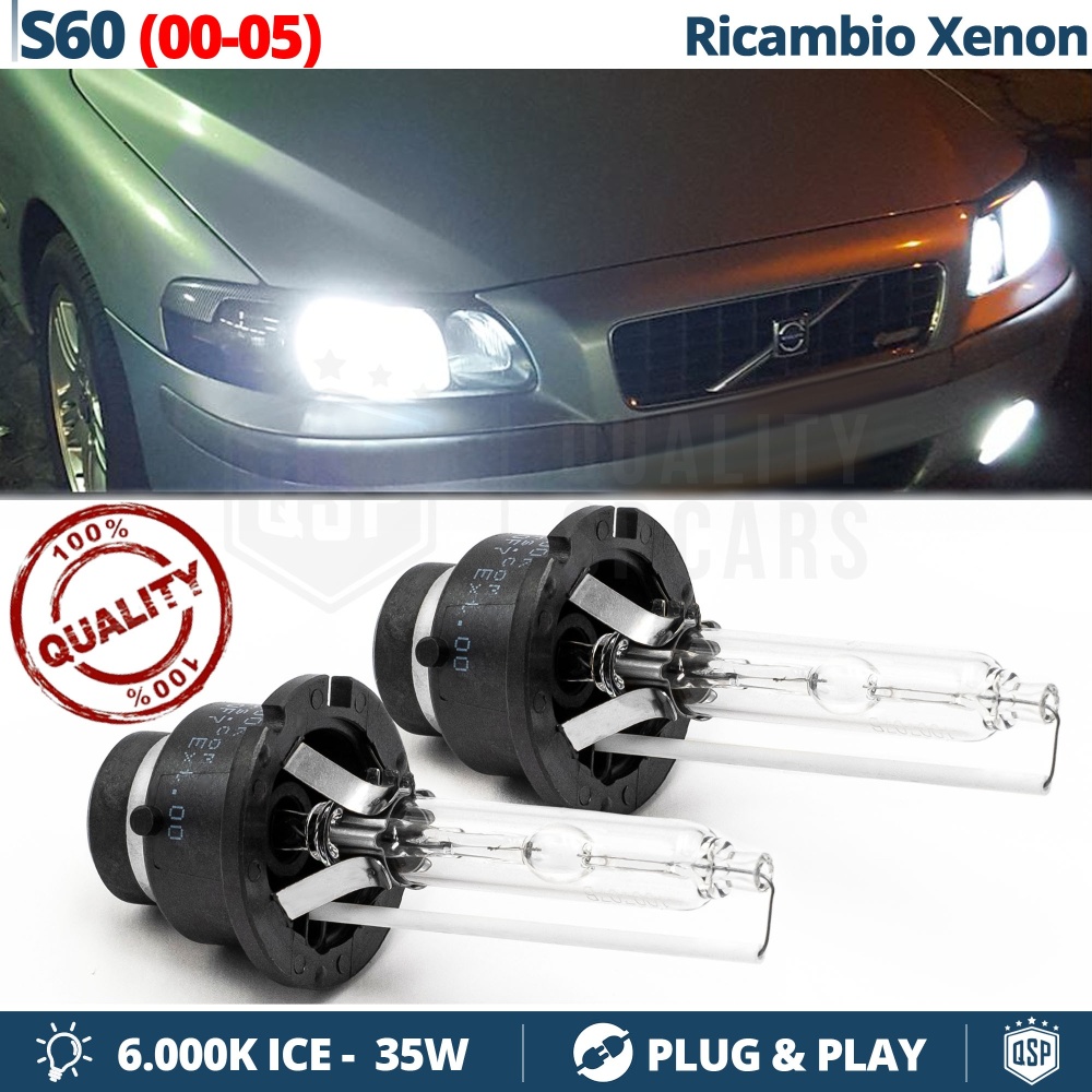 2x Bombillas Bi-Xenon D2S de Repuesto para VOLVO S60 1 SIN LUCES DE CURVA Luz 6.000K Blanco Frio Lámpara 35W