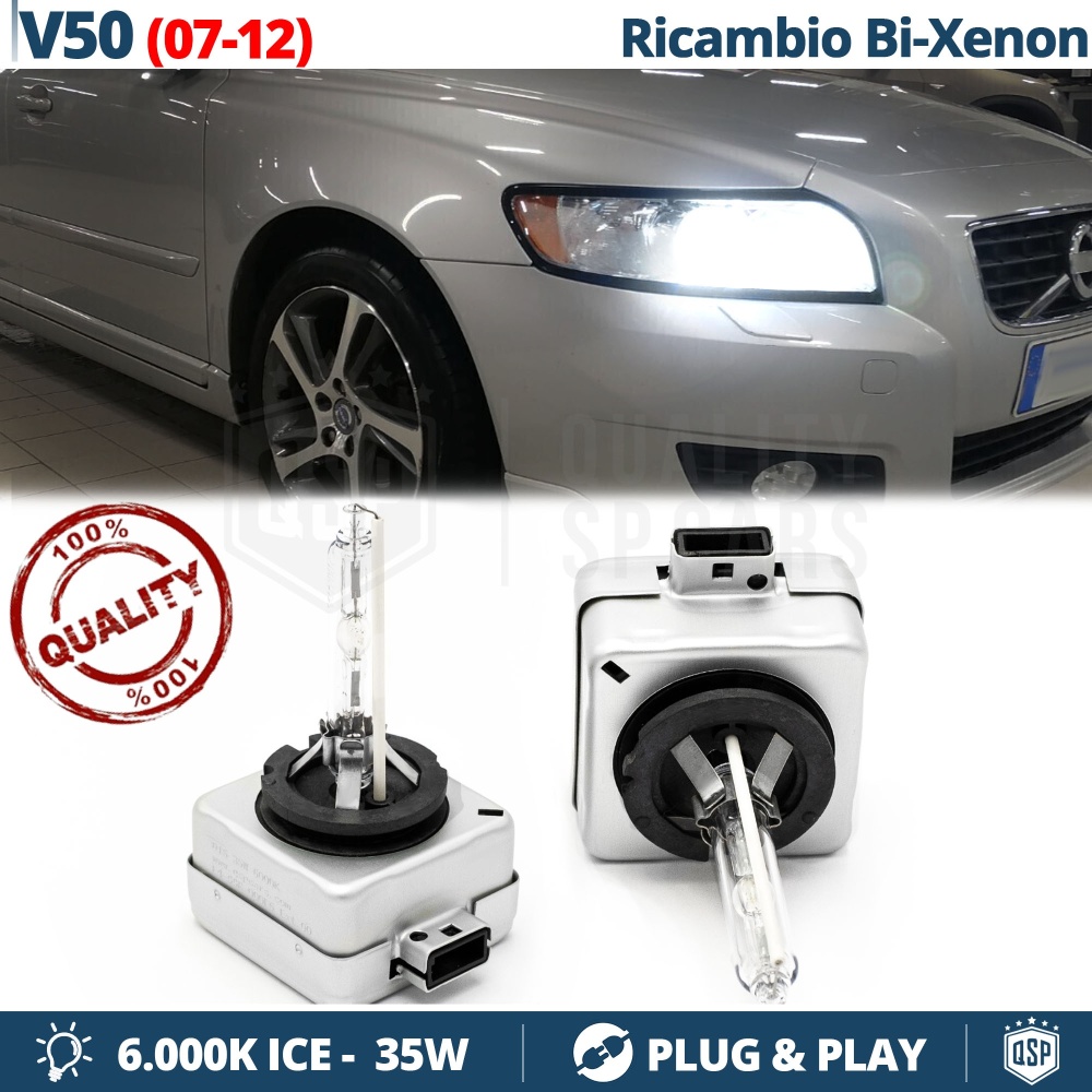 2x D1S Bi-Xenon Replacement Bulbs for VOLVO V50 08-12 HID 6.000K White Ice 35W 2x D1S Bi-Xenon Replacement Bulbs for VOLVO V50 08-12 HID 6.000K White Ice 35W
