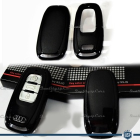Metallic BLACK Hard Remote Key Cover for Audi Q5 (B8/8R) PROTECTOR Shell Case in Thermal Abs