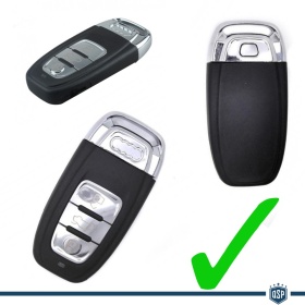 Metallic BLACK Hard Remote Key Cover for Audi Q5 (B8/8R) PROTECTOR Shell Case in Thermal Abs
