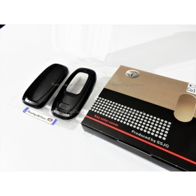 Metallic BLACK Hard Remote Key Cover for Audi Q5 (B8/8R) PROTECTOR Shell Case in Thermal Abs
