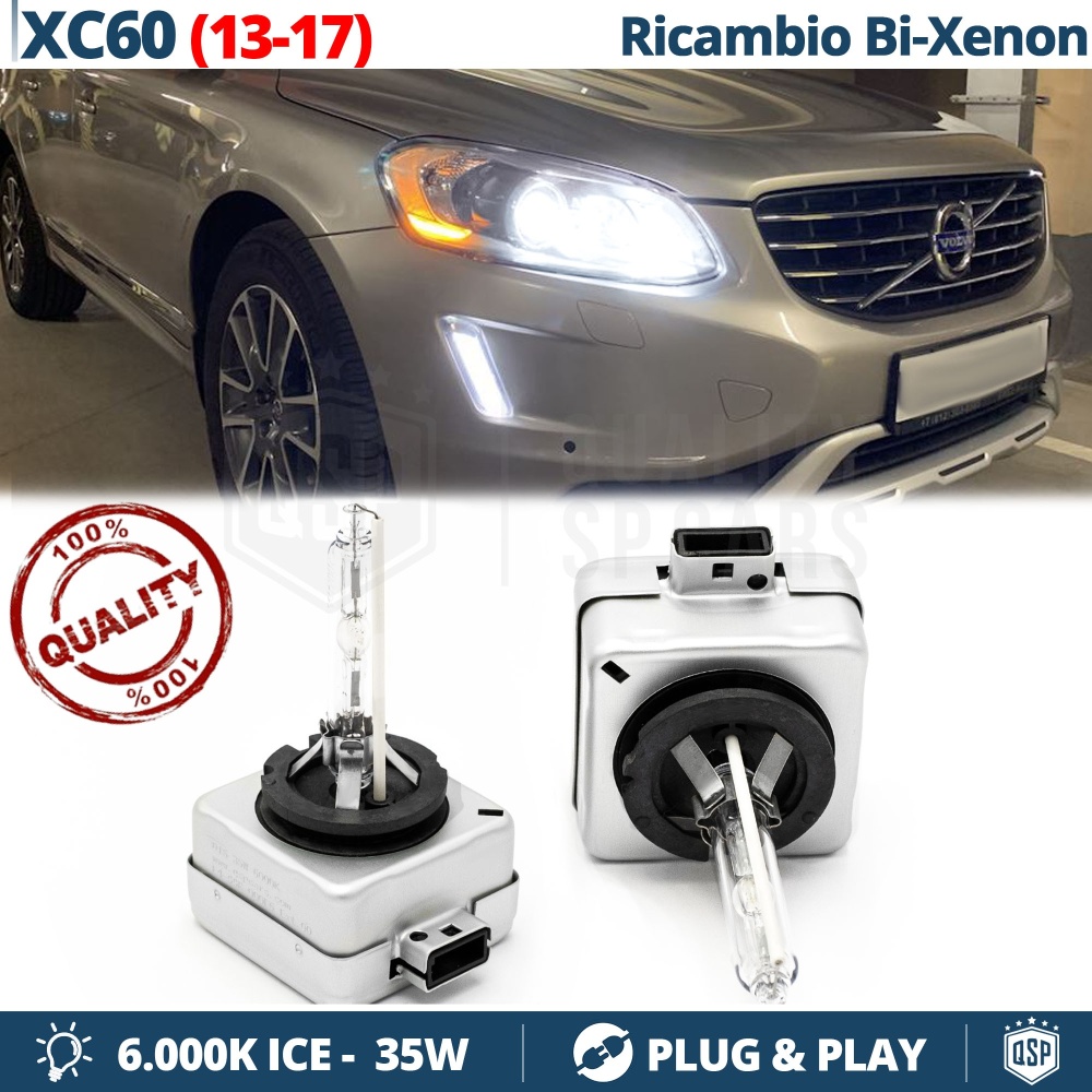 2x Bombillas Bi-Xenon D3S de Repuesto para VOLVO XC60 13-17 Luz 6.000K Blanco Frio Lámpara 35W