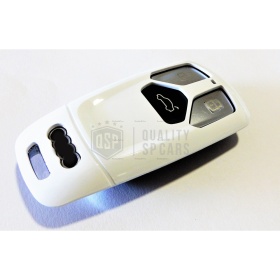 Cover Rigida Bianco Metallizzato, Guscio per Chiave Audi A4 (B9), Copertura Protezione Telecomando in ABS Termico