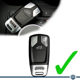 Funda Rígida Llave Mando NEGRO metalizado para Audi A5 (B9/8W6) Carcasa Protectora en Abs Térmico