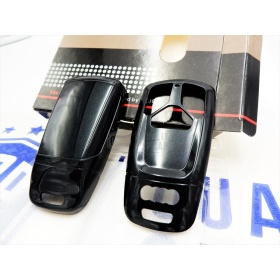 Funda Rígida Llave Mando NEGRO metalizado para Audi A5 (B9/8W6) Carcasa Protectora en Abs Térmico