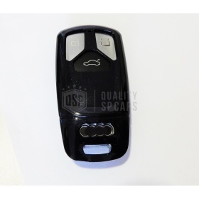 Funda Rígida Llave Mando NEGRO metalizado para Audi A5 (B9/8W6) Carcasa Protectora en Abs Térmico