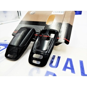Funda Rígida Llave Mando NEGRO metalizado para Audi A5 (B9/8W6) Carcasa Protectora en Abs Térmico