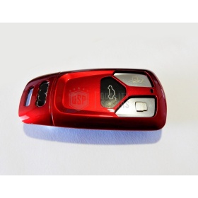 Funda Rígida Llave Mando Rojo metalizado para Audi A4 (B9) Carcasa Protectora en Abs Térmico