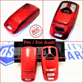 Funda Rígida Llave Mando Rojo metalizado para Audi TT III (8S) Carcasa Protectora en Abs Térmico