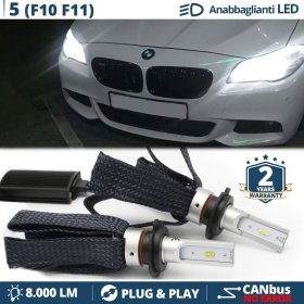 Kit LED H7 para BMW Serie 5 F10 F11 Luces de Cruce CANbus | 6500K Blanco Frío 8000LM