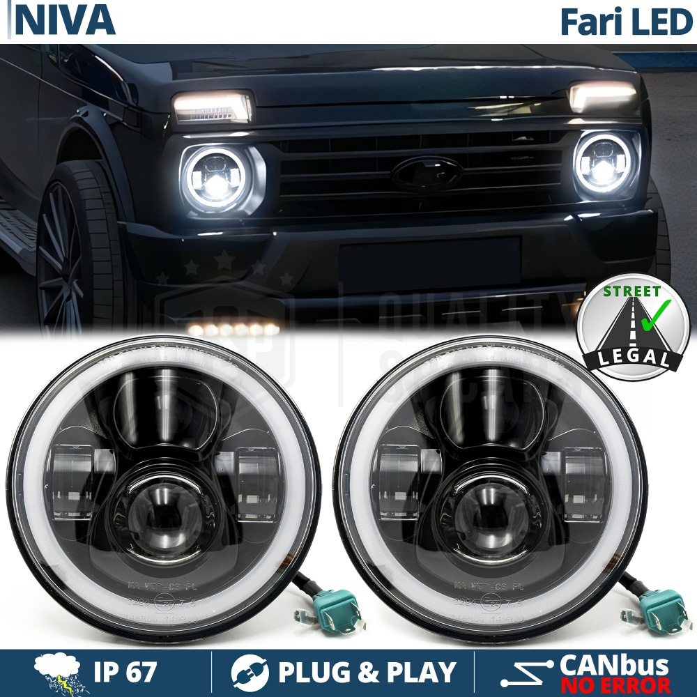 FAROS LED Angel Eyes para LADA NIVA, Luz Blanca 6500K | APROBADO FAROS LED Angel Eyes para LADA NIVA, Luz Blanca 6500K | APROBADO