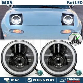 FAROS LED Angel Eyes para MAZDA MX-5 1 (NA), Luz Blanca 6500K | APROBADO