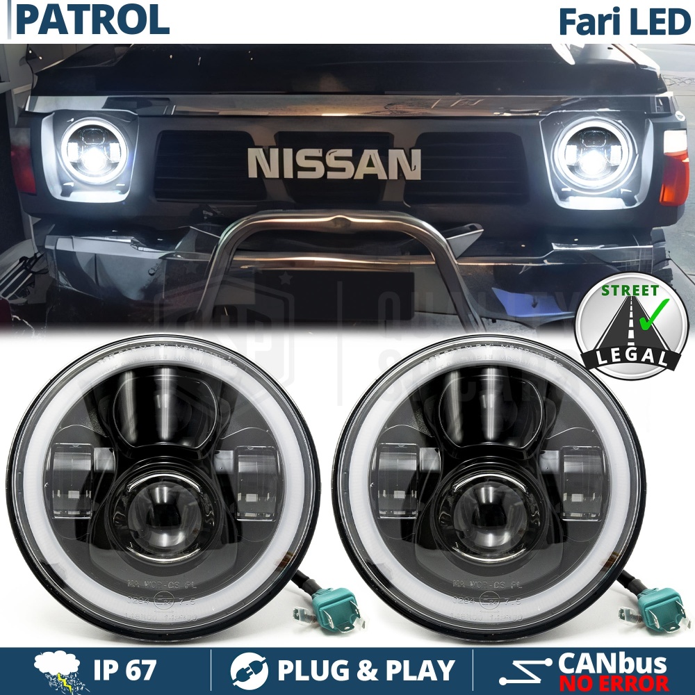 FAROS LED Angel Eyes para NISSAN PATROL GR (Y60), Luz Blanca 6500K | APROBADO