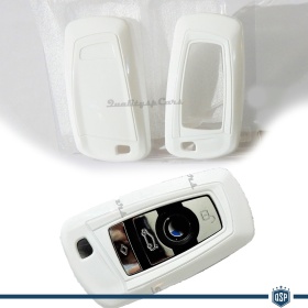 Funda Rígida Llave Mando Blanco para Bmw X3 (F25) Carcasa Protectora en Abs Térmico