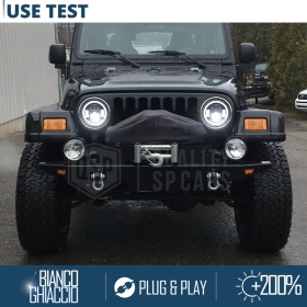 FAROS LED Angel Eyes para JEEP WRANGLER TJ, Luz Blanca 6500K | APROBADO