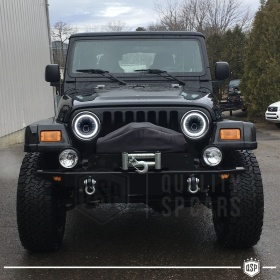 FAROS LED Angel Eyes para JEEP WRANGLER TJ, Luz Blanca 6500K | APROBADO