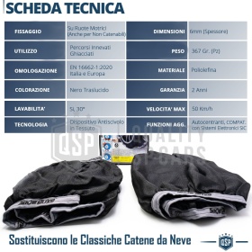 Calcetines de Nieve para Seat Marbella, HOMOLOGADOS para Italia y Europa | Alternativa a Cadenas