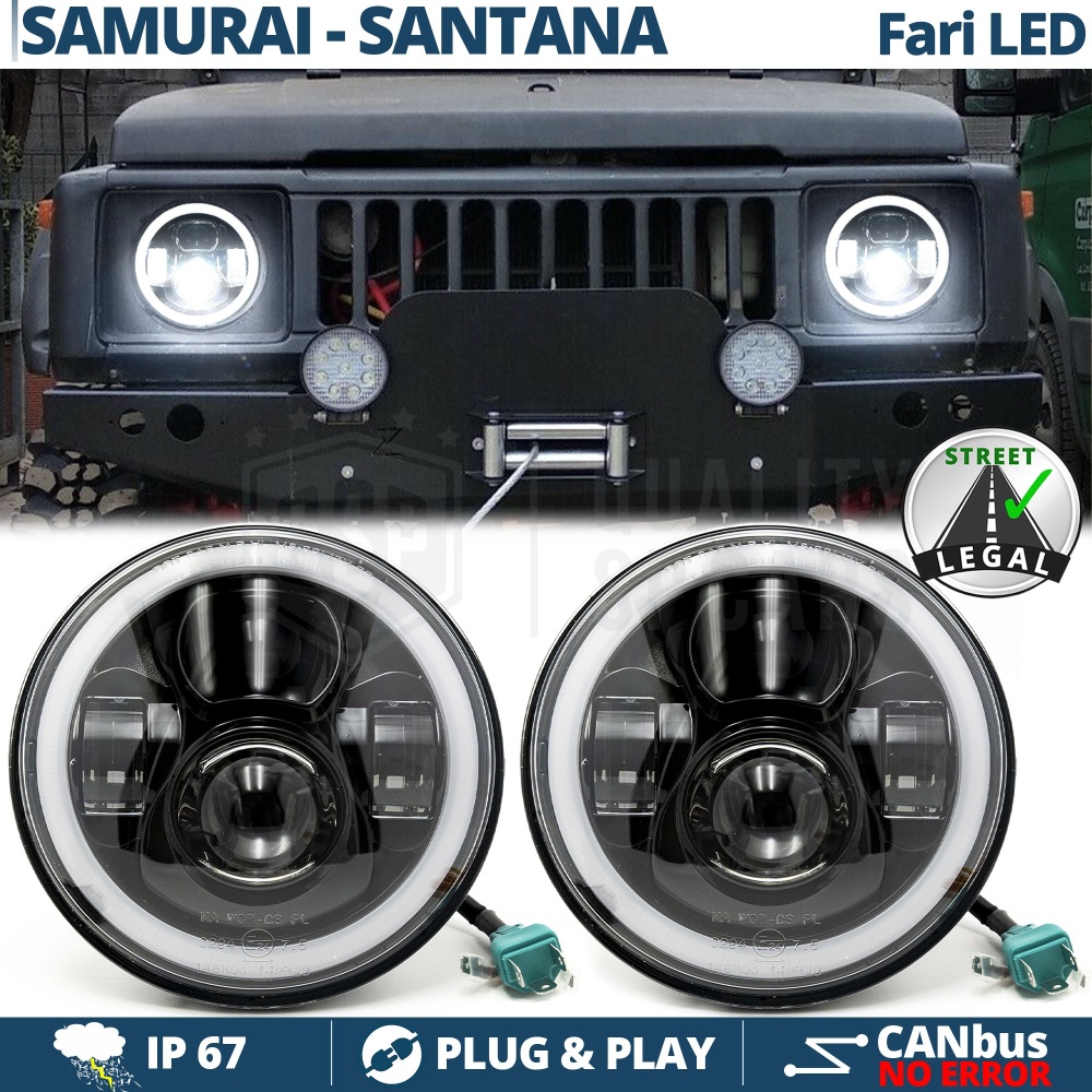 FAROS LED Angel Eyes para SUZUKI SAMURAI SJ SANTANA, Luz Blanca 6500K | APROBADO