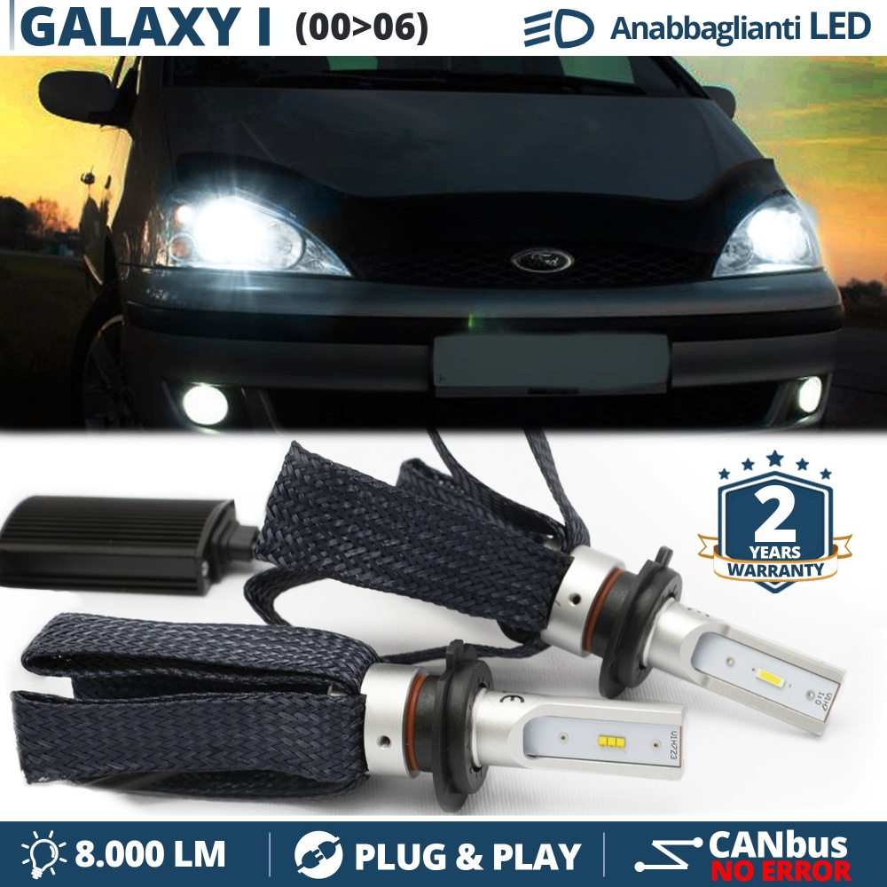 Kit LED H7 para Ford GALAXY mk1 Facelift Luces de Cruce CANbus | 6500K Blanco Frío 8000LM