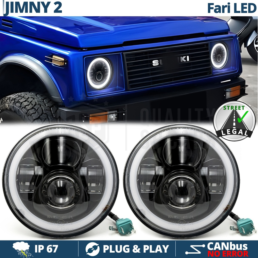 FAROS LED Angel Eyes para SUZUKI JIMNY, Luz Blanca 6500K | APROBADO FAROS LED Angel Eyes para SUZUKI JIMNY, Luz Blanca 6500K | APROBADO