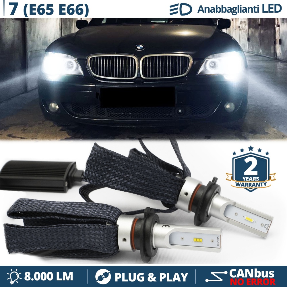 Kit LED H7 para BMW Serie 7 E65 E66 E67 E68 Luces de Cruce CANbus | 6500K Blanco Frío 8000LM