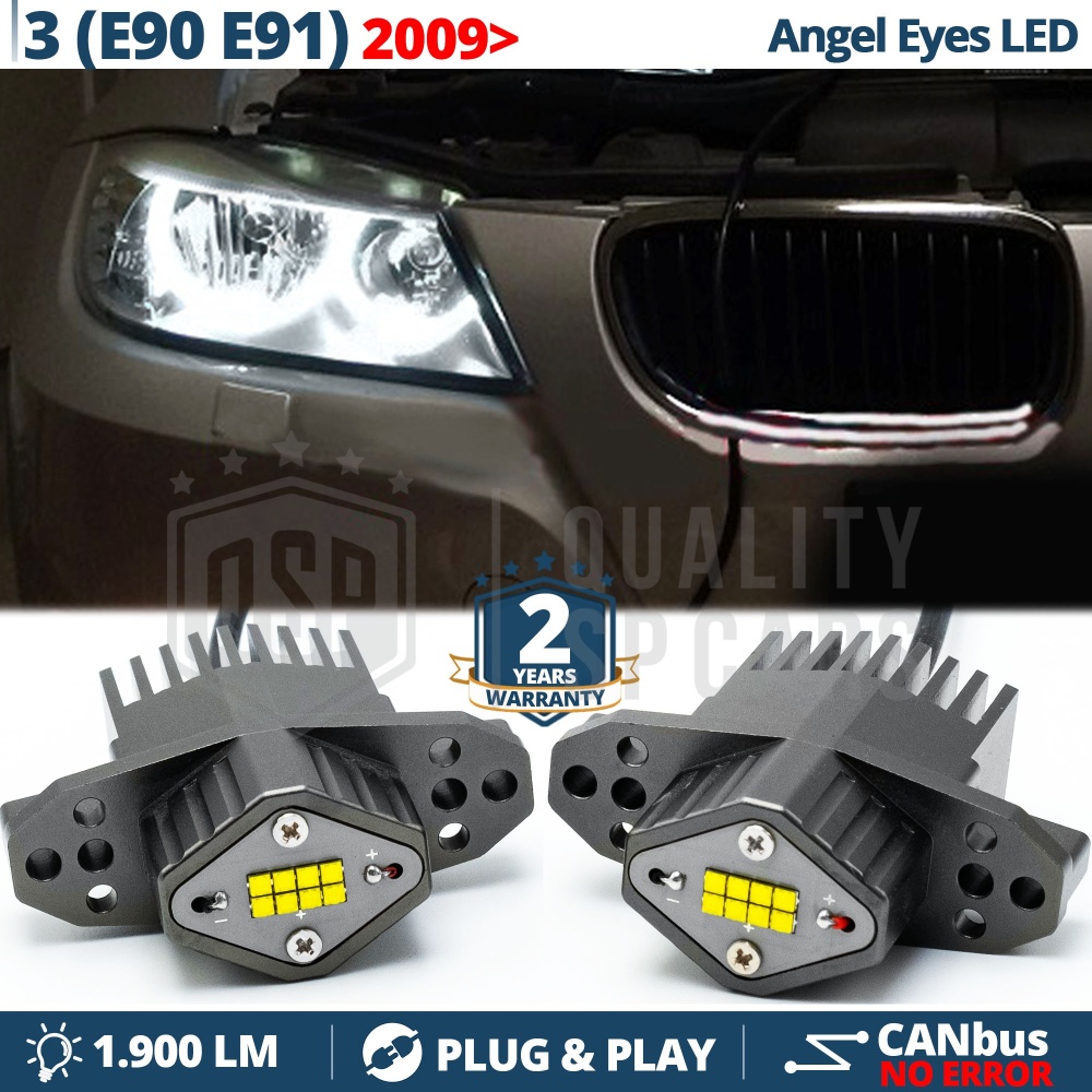 ANGEL EYES LED Para BMW Serie 3 E90 E91 FACELIFT, CON HALÓGENAS | Luz Blanca 80W CANbus