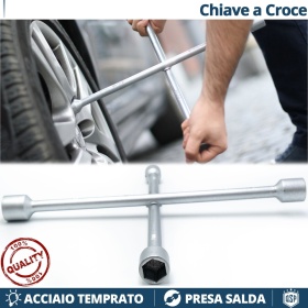 LLAVE CRUZADA Profesional Apta para Ruedas DAEWOO | en ACERO Templado | Tornillos 17 - 19 - 21 - 23